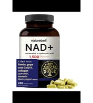 NatureBell NAD+ 1,500mg  240 Veggie Capsul 10-in-1 Complex with Resveratrol Plus Hyaluronic Acid, Quercetin, Fisetin, Collagen, & More – Nicotinamide.3845 (Renksiz)