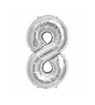 FOLYO BALON RAKAM 8 GÜMÜŞ 32INC PK:1-