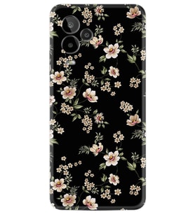 24 Pro Kılıf HD Resim Baskılı Siyah Fon Çiçek StKd -045