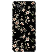 24 Pro Kılıf HD Resim Baskılı Siyah Fon Çiçek StKd -045