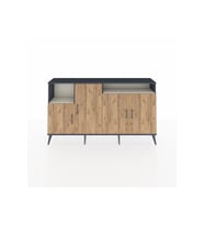 Arges Konsol 5 Raflı 4 Kapaklı 176x30x99 Antrasit-Çam/Aytaşı