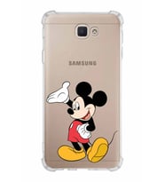 Samsung Galaxy J7 Prime  Köşe Korumalı Antişok Kapak Mickey Mouse Tasarımlı Şeffaf  Kılıf