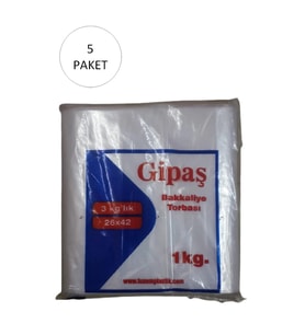 Bakkaliye Naylon Torba 3'kg lık 26x42 cm 5 Paket (Takriben 825 Adet)