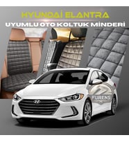 Hyundai Elantra Antrasit Renk Tay Tüyü Cepli & Terletmez Sırtlı Oto Koltuk Minder Seti - Koltuk Koruma Kılıfı (ÖN & ARKA TAM SET)