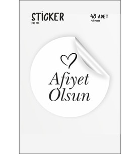 Afiyet Olsun sticker Etiket 48 adet
