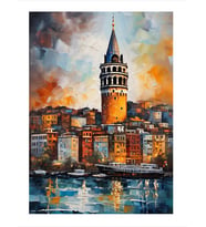 Galata Kulesi Manzarası Modern Ahşap Tablo