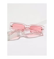 Chunky Frame Vintage Şeffaf Pembe Güneş Gözlüğü Şeffaf Pembe-Tek Ebat (Siyah)