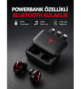 Powerbank Özellikli Bluetooth Kablosuz Kulaklık – Dokunmatik Kontrol, Uzun Pil Ömrü, Ergonomik Tasar