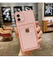 IPHONE 13 Pro Max Kartlıklı  Şık ve Kaliteli Silikon Telefon Kılıfı (Pembe)