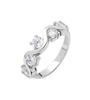 Starlight Diamond Pırlanta Montür Asimetrik 925 Ayar Gümüş Bayan Beştaş Yüzük