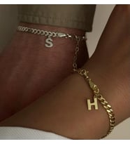 925 ayar gümüş 2li harf bileklik