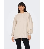 Only Kadın Fermuarlı Uzun Sweatshirt - 15335180 (Bej)