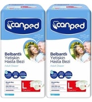 Canped Hasta Bezi Yetişkin Bel Bantlı Polietilen L-Large Büyük Boy 14 Adet (2PK*7)