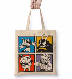 Cuphead Characters Bez Çanta Uzun Saplı