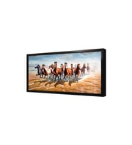 Koşan Bir Grup Kahverengi At Çerçeveli Mdf Tablo