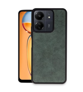 Xiaomi Redmi 13c Kılıf Aras Deri Kapak - Koyu Yeşil