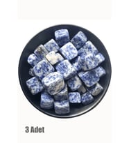 Sertifikalı Sodalit Taşı Doğal Taş Kütle (3 Adetli) (Çok Renkli)