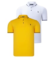 İKİLİ SET T8586 DEWBERRY ERKEK T-SHIRT-BEYAZ-SARI
