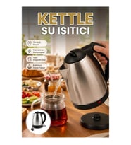 Paslanmaz Çelik Kettle Su Isıtıcı 1.8 L 2000 W Otomatik Kapanmalı