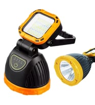 PowerMaster PM-8033A Solar Şarjlı 6 Modlu EL Feneri Ve Işıldak Acil Durum Lambası (Beyaz Sarı Kırmızı)