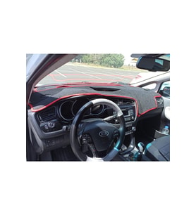 2006-2012 Modellerine Uygun Kia Ceed Torpido Koruma Halısı Siyah Kenar Renk Kırmızı