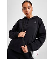 Nike Jordan Essential Fleece Pullover Loose Fit Hoodie Kadın Bol Kesim Kapüşonlu Sweatshirt Siyah