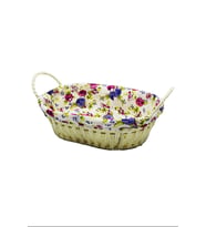 Renkli Bezli Oval Hasır Ekmek Sepeti Royaleks-8821