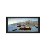 Manzara Temalı Kanvas Tablo 80 x 110 cm Siyah Çerçeve