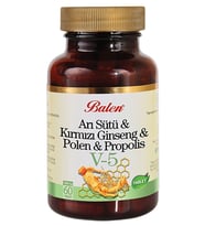 V5 Arı Sütü Kırmızı Ginseng Polen Propolis 60 Tablet X 1015 mg