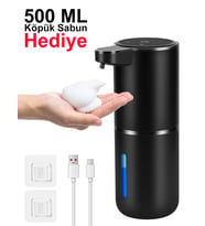 Greentech Sensörlü USB Şarjlı Köpük Sabunluk / GT-SD03S (Siyah)