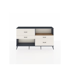 Arges Konsol Tek Raflı 4 Çekmeceli  176x30x99 Antrasit-Çam/Aytaşı