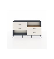 Arges Konsol Tek Raflı 4 Çekmeceli  176x30x99 Antrasit-Çam/Aytaşı