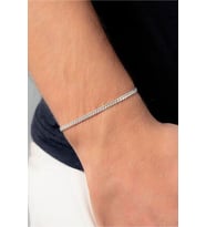 3mm Gurmet 925 Ayar Gümüş Erkek Zincir Bileklik Veb-5019 Klasik