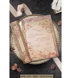 Düğün Nişan Nikah Kına Davetiyesi 879 Baskı Dahil