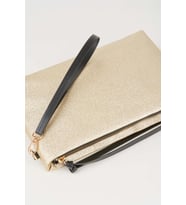 Kadın Bellis Simli Gold Astarlı Suni Deri Bilek Askılı Portföy El Ve Clutch Çanta