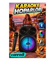 Bluetooth Karaoke Hoparlör 6.5 İnç Mikrofonlu RGB Işıklı Taşınabilir Speaker