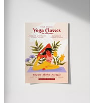 Çerçevesiz Poster Haftalık Yoga Akışı (Çok Renkli)