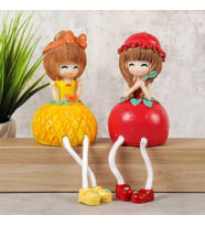 Ayakları Sallanan Ananas Çilek Gövdeler Biblo Dekoratif  Hediye Ürün Vitrin Süsü Ev Hediyesi 20 cm. (Çok Renkli)
