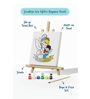 Çocuklar İçin Anneler Günü Boyama Tuvali – Şövaleli Boya Seti 20x20 cm