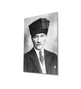 Atatürk Cam Tablo 4mm Dayanıklı Temperli Cam, Atatürk Glass Wall Art (Çok Renkli)