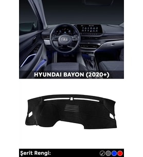 Hyundaı Bayon (2020+) 3d Torpido Koruma Kılıfı - Ön Göğüs Panel Kaplama - Siyah Şerit