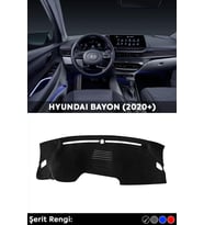Hyundaı Bayon (2020+) 3d Torpido Koruma Kılıfı - Ön Göğüs Panel Kaplama - Siyah Şerit