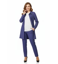 Kadın Taşlı Bluz Pantolon Tunik 3 Lü Takım BGL-ST04733 (Mavi)