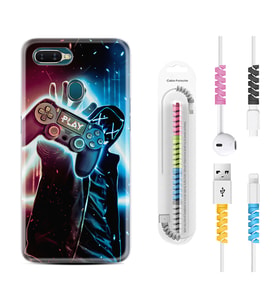 Oppo A5S A15 A16 A54 A55 A73 A74 Kılıf Kablo Koruma Spiral Silikon Play Me 1757