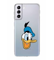 Samsung Galaxy S21 Plus  Kamera Korumalı Kapak Donald Duck Tasarımlı  Şeffaf Kılıf