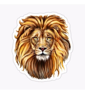 Renkli Aslan Araba Oto Sticker Yapıştırma Etiket 17CM a1