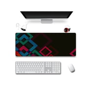 SonicTouch Renkli Kareler Siyah Gamer Oyuncu Dikişsiz Sıvı Geçirmez Klavye Mouse Pad 32x70Cm