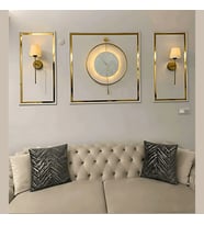 Dekoratif Boyanabilir Duvar Çıtası & Gold Ayna Pleksi Hazır Kesimli 6 Adet Çerçeve Paketi (Beyaz)