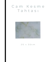 Cam Kesme Tahtası* Mutfak Tahtası Kare 20x30cm Mermer Beyaz Altın Görünümlü