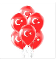 Ay Yıldız Baskılı Latex Balon 10 Adet